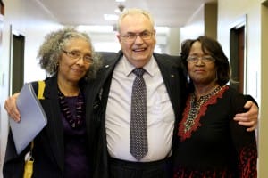 Rep. Alyce Clarke of Jackson, left, and, Rep. Mary Coleman of Jackson, right, with Hinds President Dr. Clyde Muse
