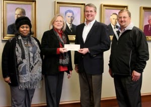 CN, at its November Donations & Sponsorships Committee meeting, approved a donation of $100,000 over two years for the CN Scholarship program at Hinds Community College. Steve Browning, representing CN, presented CN’s check for $50,000 to Betty Carraway, Hinds Community College Foundation coordinator. Also present were Dr. Joyce Jenkins, left, dean of Career and Technical Education on the Raymond Campus and assistant district director for Occupational Programs, and Dr. Chad Stocks, right, associate vice president for workforce training and associate dean for career and technical education on the Raymond Campus.
