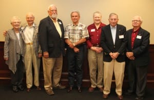 Hinds Community College hosted the annual 50+ luncheon for graduates 50 years ago and beyond on Oct. 14. Among those attending were graduates from the 1950s including, from left, JoAnn Taylor Smith of Florence, John Emory of Jackson, David Barton of Raymond, Ron Melancon of Poplarville, Douglas Moore of Jackson, Oliver V. Shearer of Clinton and Mark J. Chaney of Bovina.
