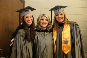 Maidee Campbell of Brandon, left, Morgan Masley of Jackson and Katie Pepper of Canton received Associate Degrees in Nursing from Hinds Community College on Dec. 18.