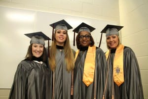 Sarah Bushnell of Ridgeland, Brittany Frith of Florence, Farisa Husband of Vicksburg and Tammy Watts of Florence received Associate Degrees in Nursing from Hinds Community College on Dec. 18.