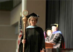 Terri Shores Black, retired Hinds Community College coach and physical education department chair, was the grand marshal and mace bearer for the Dec. 18 graduation ceremony.