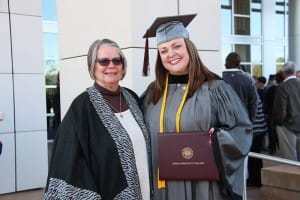 Amy Heggins of Mount Olive received a degree in practical nursing from Hinds Community College on Dec. 18. With her is mom Paula Heggins.