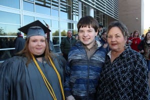 Michelle Sanders of Richland received a practical nursing degree from Hinds Community College on Dec. 18. With her are son Garrett Sanders, 13, and her mom, Fran Woods.