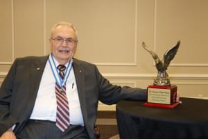 Hinds Community College President Dr. Clyde Muse receives the Distinguished Citizen Award from the Andrew Jackson Council of the Boy Scouts of America.