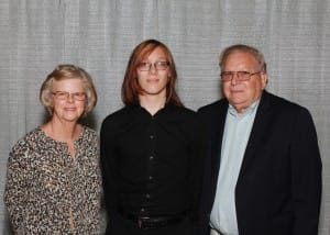 Among those recognized was Styler Ginger of Byram, who received the Dan and Barbara Hogan Scholarship. With him are Dr. Barbara Hogan, left, and Dr. Dan Hogan, right, of Raymond.