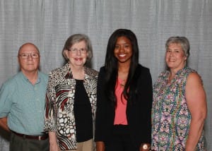 Among those recognized was Amanda Jones of Collins, third from the left, who received the M.F. and Dorothy Herring Scholarship. Pictured with her are, from left, Richard Foster and Judy Foster of Madison and, right, Beth Cox of Flowood.