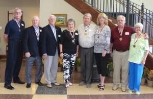 Among those who attended were the class of 1966, from left, Michael Beauchamp of Raymond, Dr. Lynn Weathersby of Florence, Tom Shuff of Raymond, Becky Bryant Holbrook of Raymond, James “Hoppy” Bennett of Hattiesburg, Pat Towler Bennett of Hattiesburg, Dennis Allen of Baton Rouge and Connie Beth Palmer Allen of Baton Rouge.