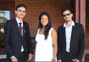 Zaid Qasem, Stefy Varón Diaz and Muammar Saeed; all reside in Clinton (Hinds Community College/April Garon)
