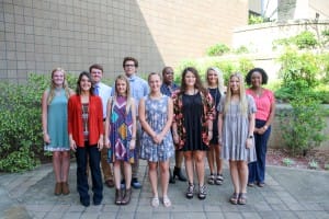 Front row, from left, Breanna McCord, of Pearl, Ashlyn Rader, of Puckett, Victoria Lawrence, Jordan Nowell, both of Pearl, Courtney Lum, of Pelahatchie; back row, from left, Scarlett Mitchell, of Pearl, Jacob Mahaffey, of Puckett, Eric Kinan, of Florence, Lakitia Lee, of Pelahatchie, Cristina Steinwinder, of Florence, Shelby Moore, of Pearl (Hinds Community College/April Garon)