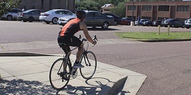 bicyclist in a triathlon